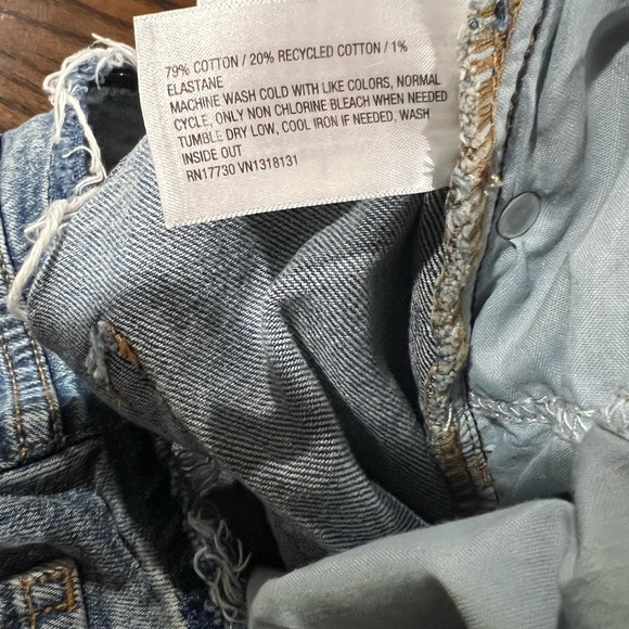 Wild Fable Mid Rise Slit Front Maxi Denim Skirt Raw Hem Medium Wash Size 16R - Picture 6 of 7